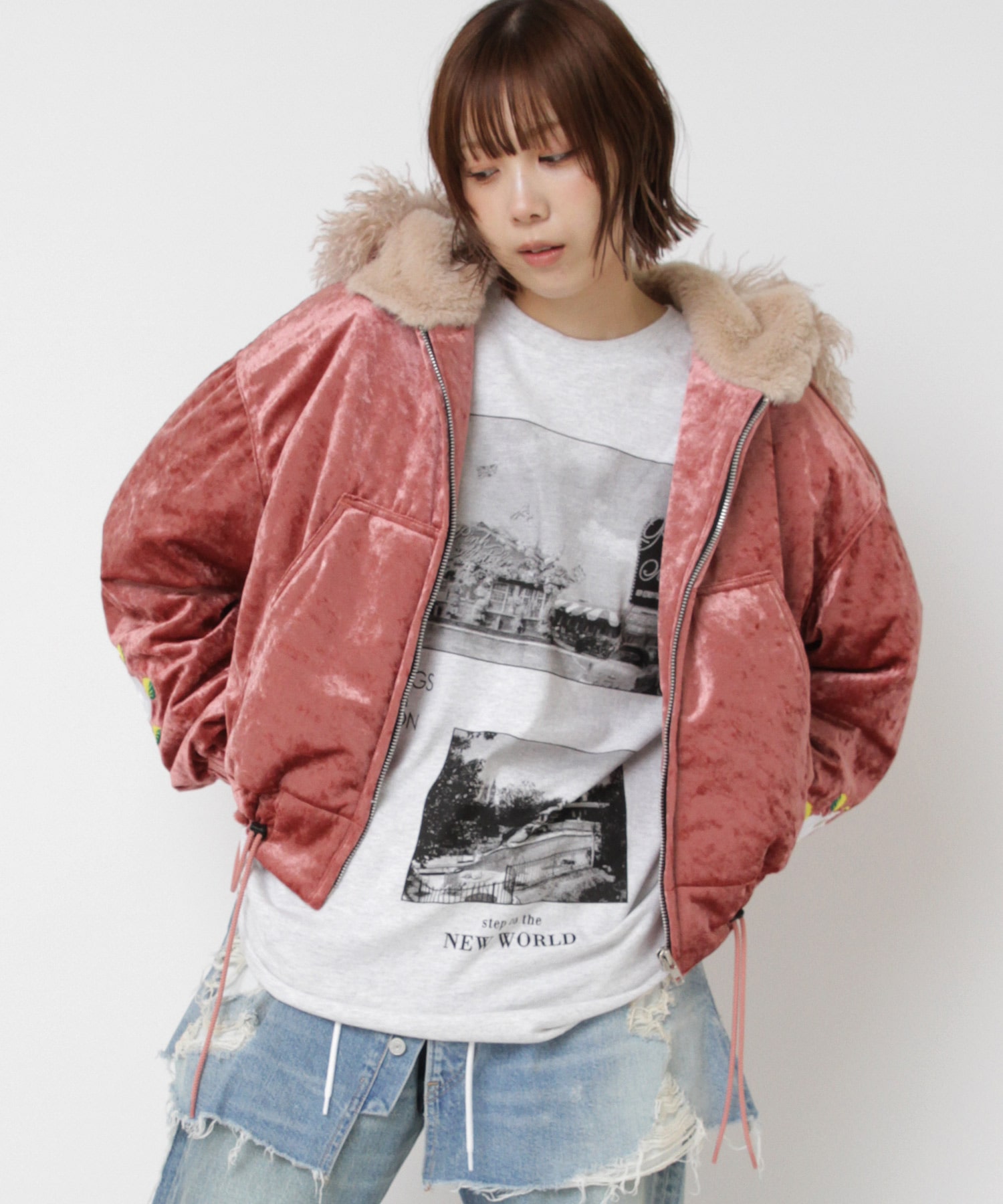 J2170 ベロアフードジャケット(M オフシロ): アウター - RNA ONLINE