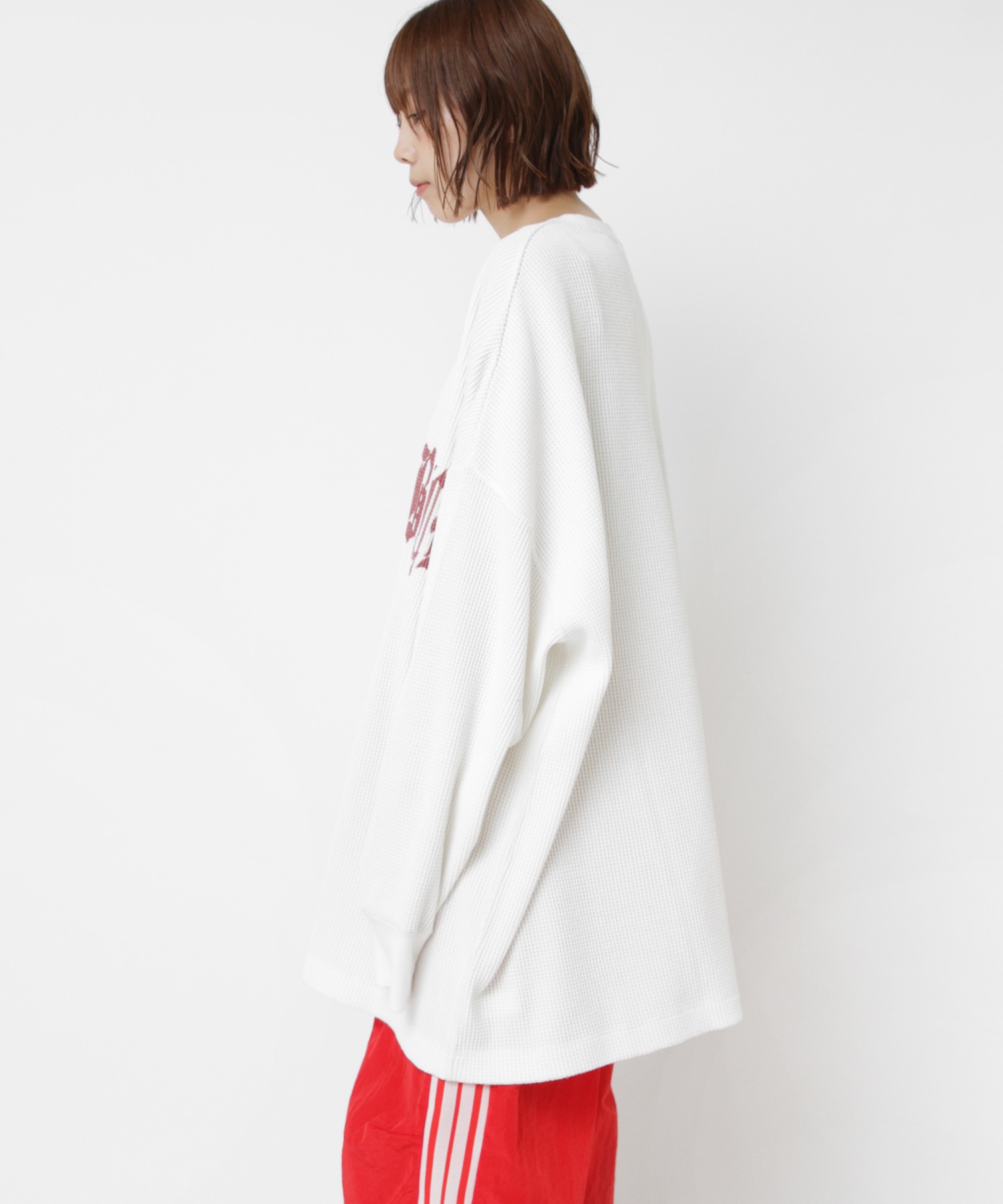 M2573 OEワッフルスクエアプルオーバー(M ホワイト): トップス - RNA