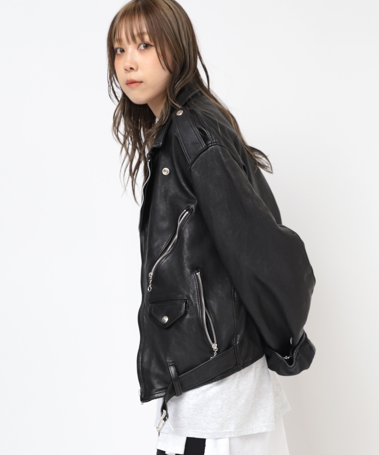 J2122 BIG WASHOUTライダース(M ブラック): アウター - RNA ONLINE