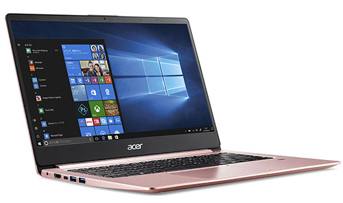 日本エイサー、17時間の長時間駆動で60,000円のスリム14型ノート