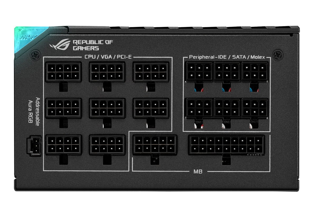 ASUS、出力中の電力量を表示できる80PLUS Platinum 1,000W電源ユニット