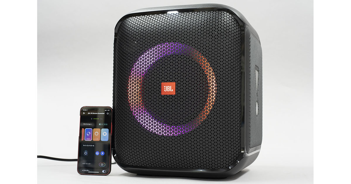 JBL、キューブ型重低音スピーカー「PartyBox Encore」。ポータブルPAに