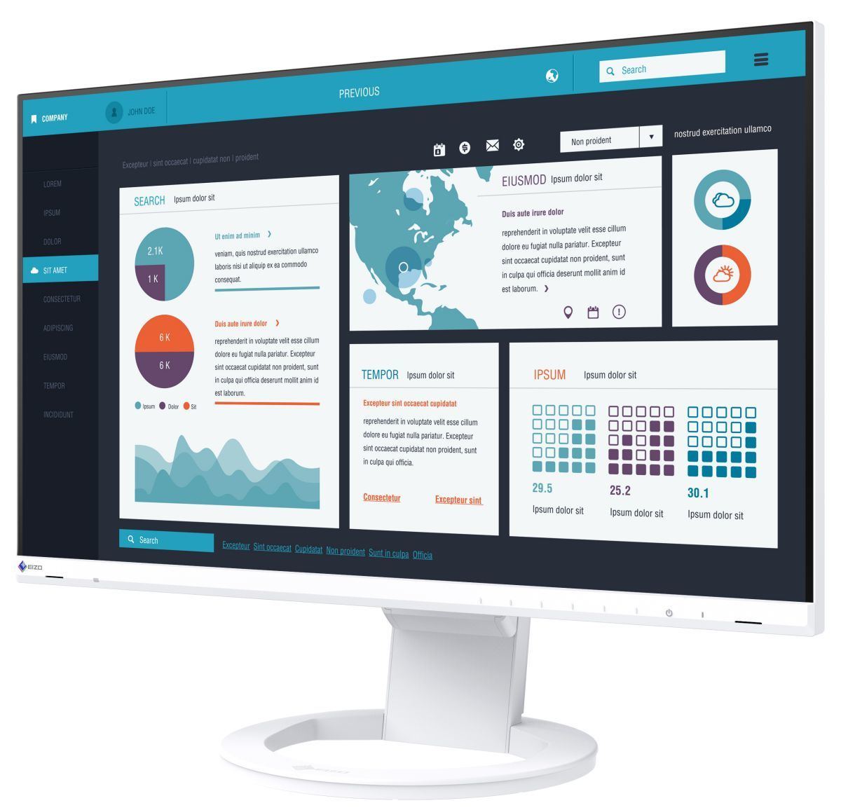 EIZO、ノートPCのインタフェースを拡張できるUSB-C接続の23.8型液晶