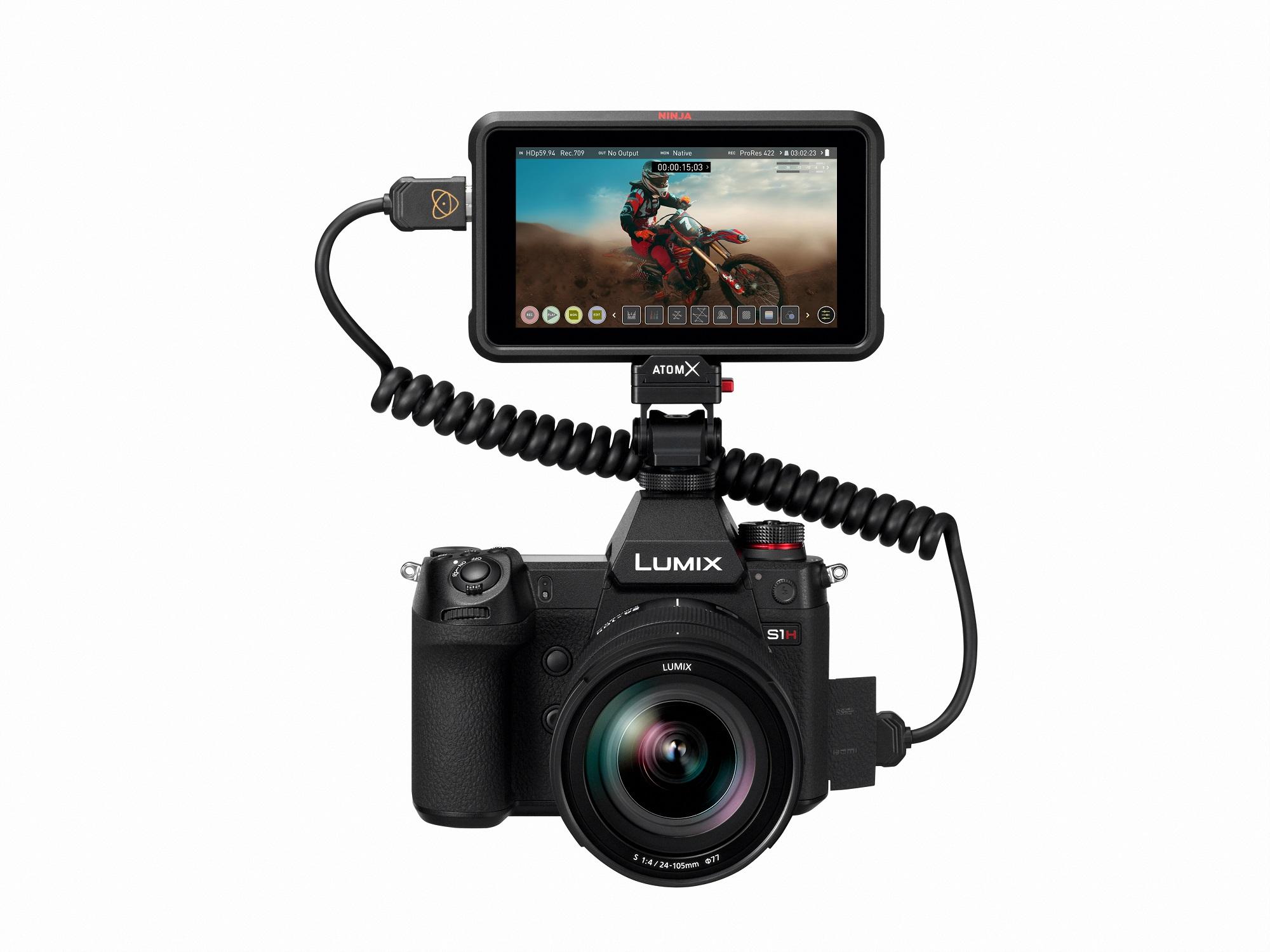 フルサイズミラーレス一眼カメラ LUMIX S1HからATOMOS社製HDMI