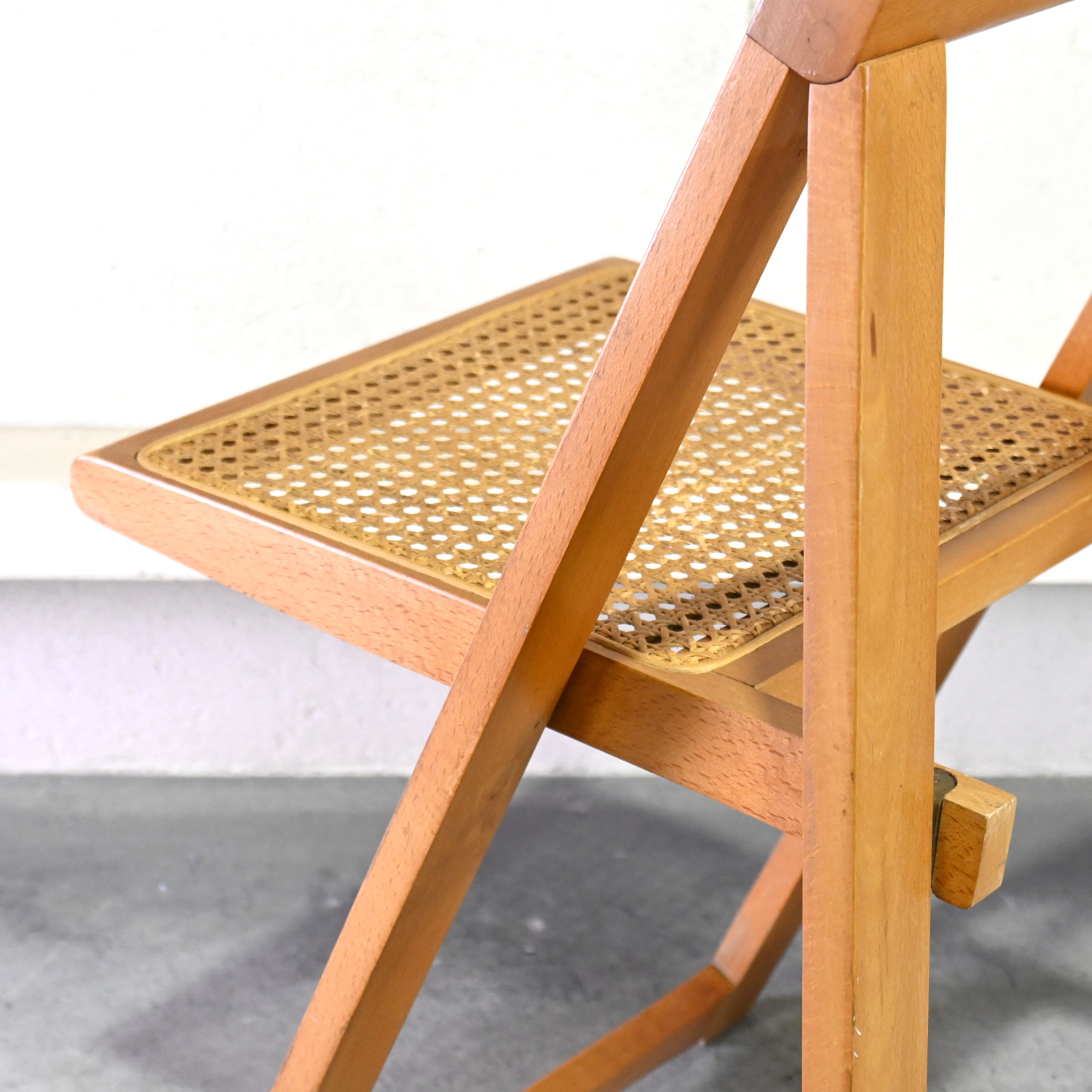 Aldo Jacober Trieste Folding chair Rattan seat Italian design