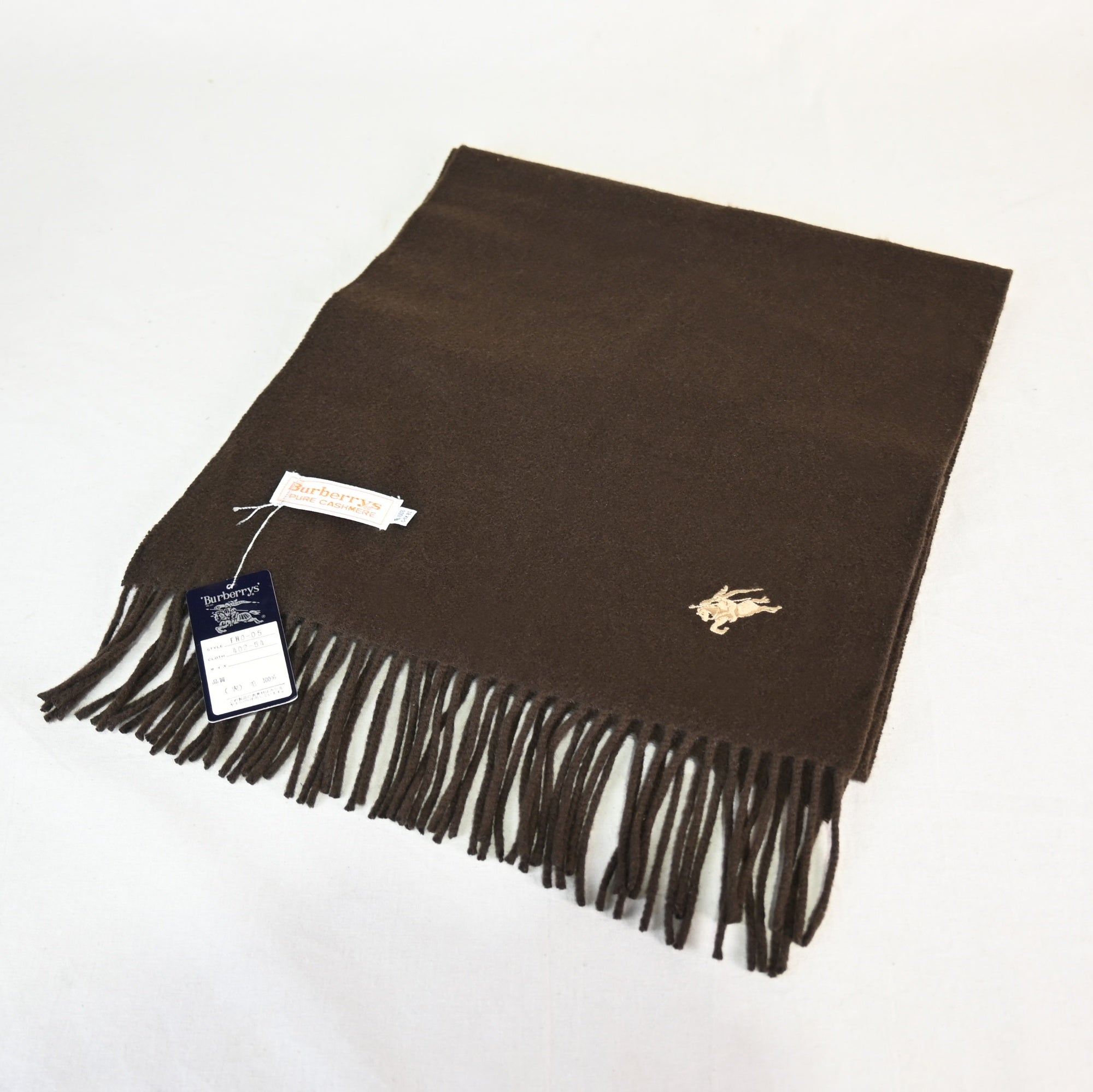 BURBERRY 1990s All Cashmere Brown Scarf Vintage / バーバリー 総