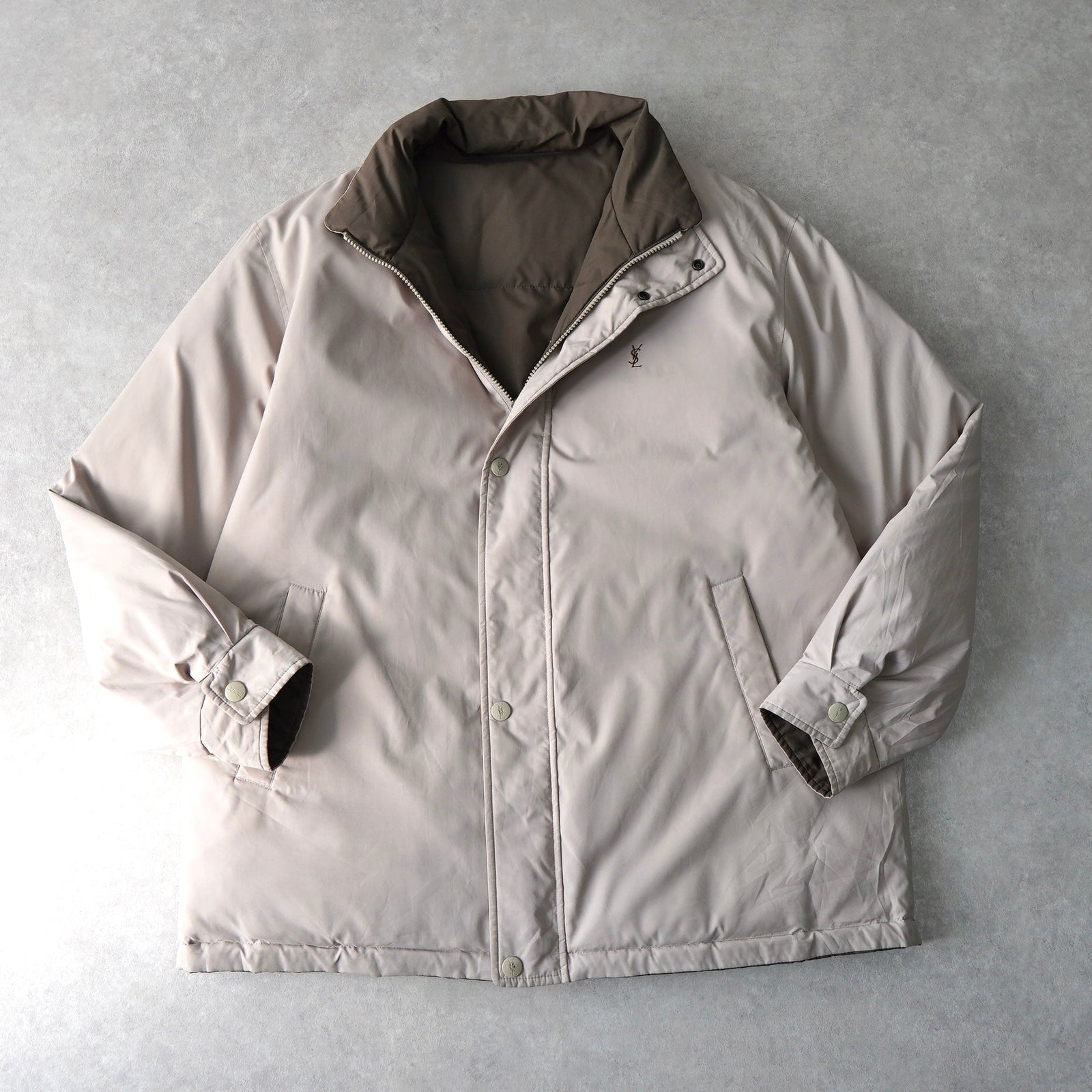 イブ サンローラン ヴィンテージ リバーシブル YSLロゴ 中綿ジャケット