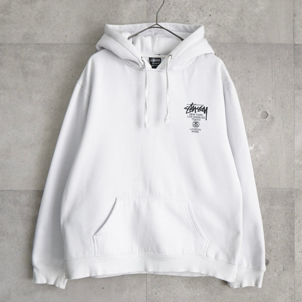 ステューシー ヴィーナス ワールドツアー ロゴ パーカー ホワイト