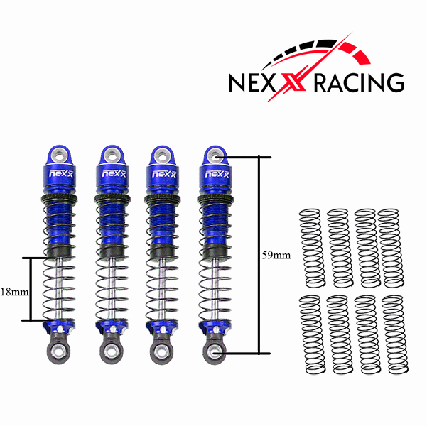 NX-518 Nexx Racing 59mm Long Oil Shocks (4pcs) for Redcat MT-18