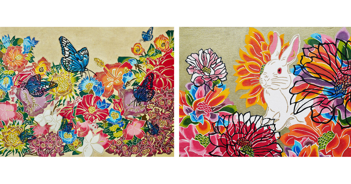 琉球紅型作家の新垣優香氏の紅型デザイン画を、二次利用可能なNFT