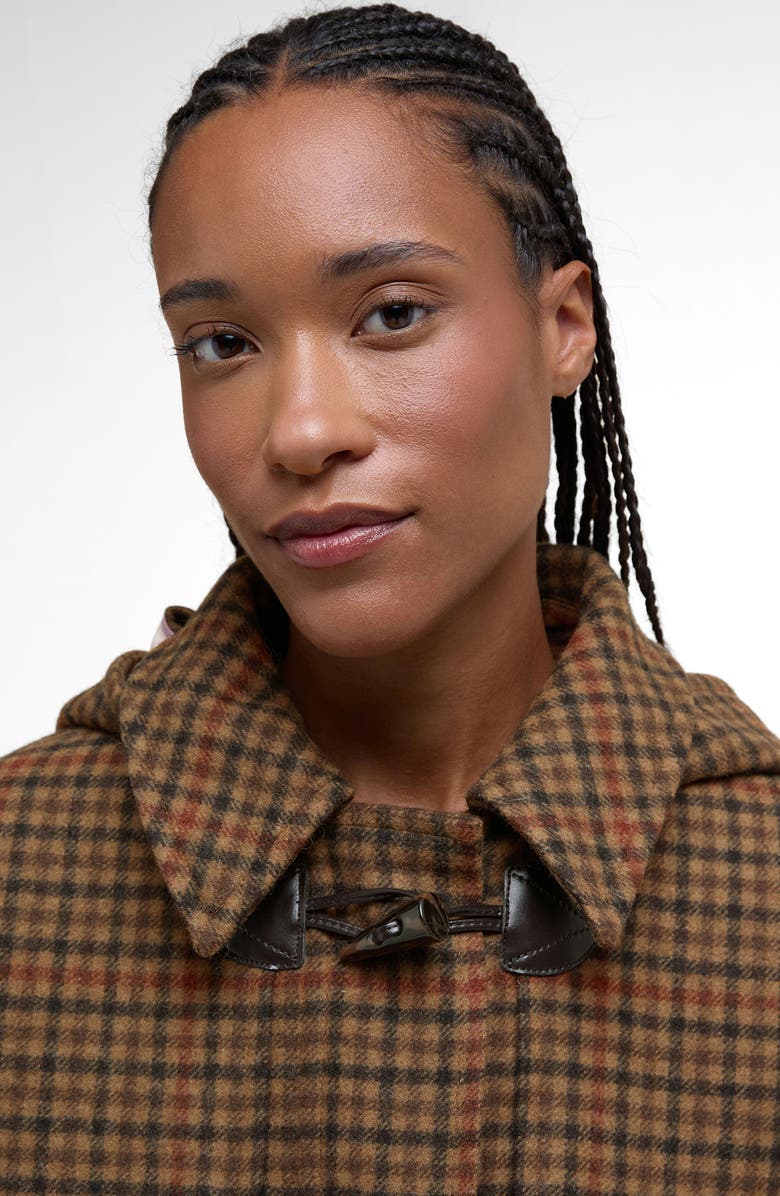 Barbour Melody Houndstooth Check Wool Blend Duffle Coat | Nordstrom