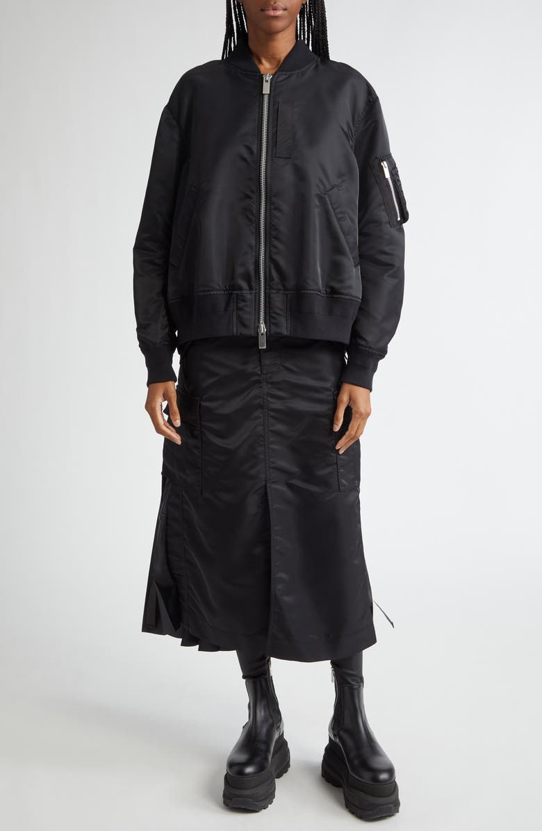Sacai Insulated Nylon Twill Midi Cargo Skirt | Nordstrom