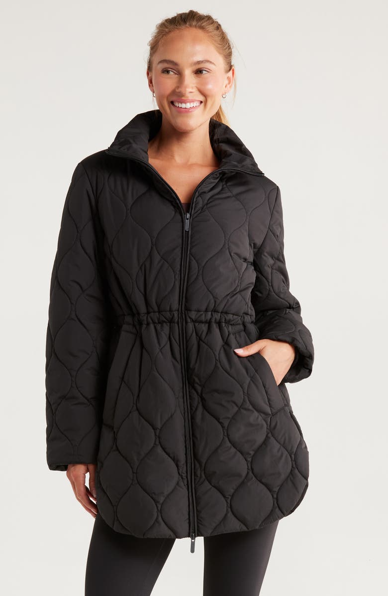 Zella Skyline Longline Quilted Jacket | Nordstrom
