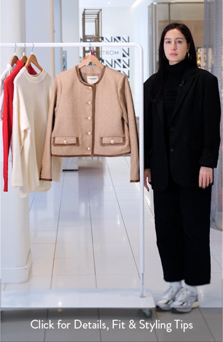 L'AGENCE Zaya Faux Leather Trim Jacket | Nordstromrack