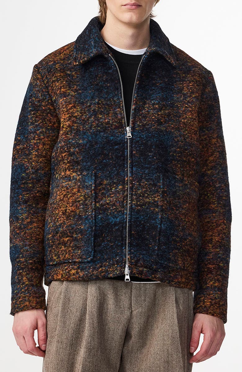 NN07 Gael 8267 Wool Blend Jacquard Shirt Jacket | Nordstrom
