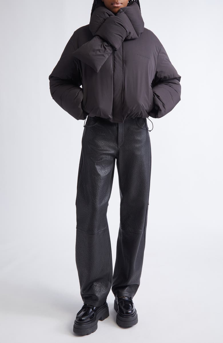 Alexander Wang Crop Puffer Jacket With Removable Scarf | Nordstrom