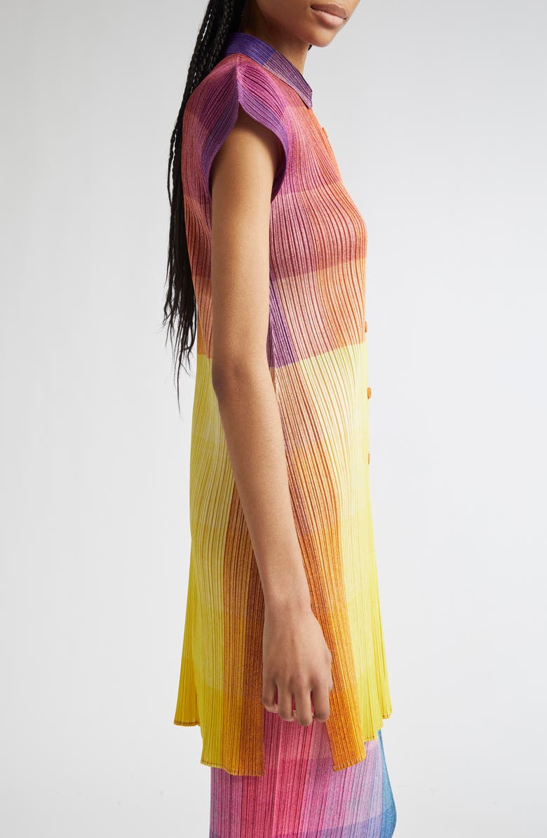 Pleats Please Issey Miyake Photon Print Pleated Shirtdress | Nordstrom