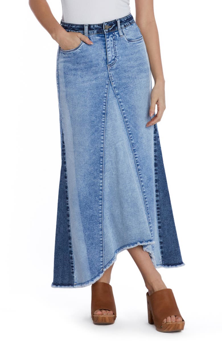 Wash Lab Denim Patchwork Denim Maxi Skirt | Nordstrom