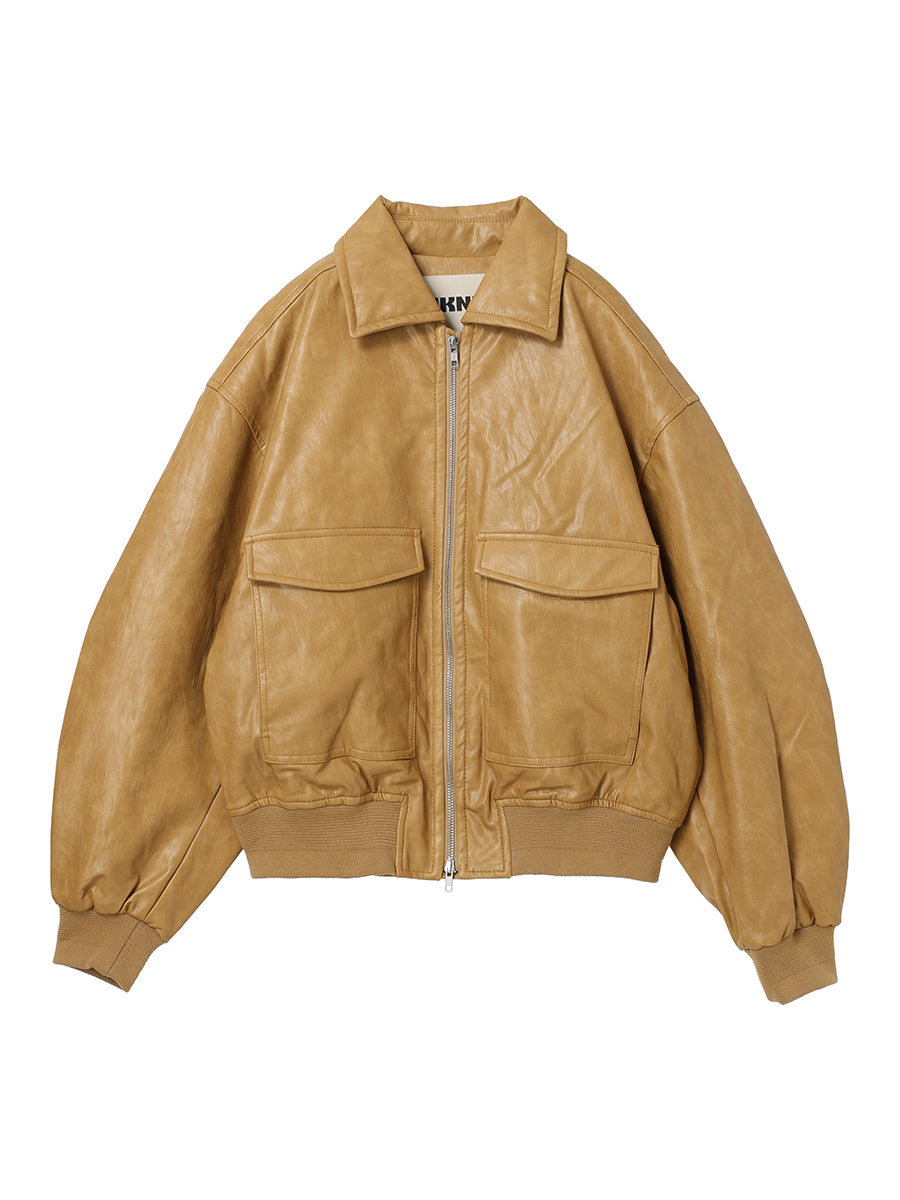 synthetic leather padded jacket – NKNIT