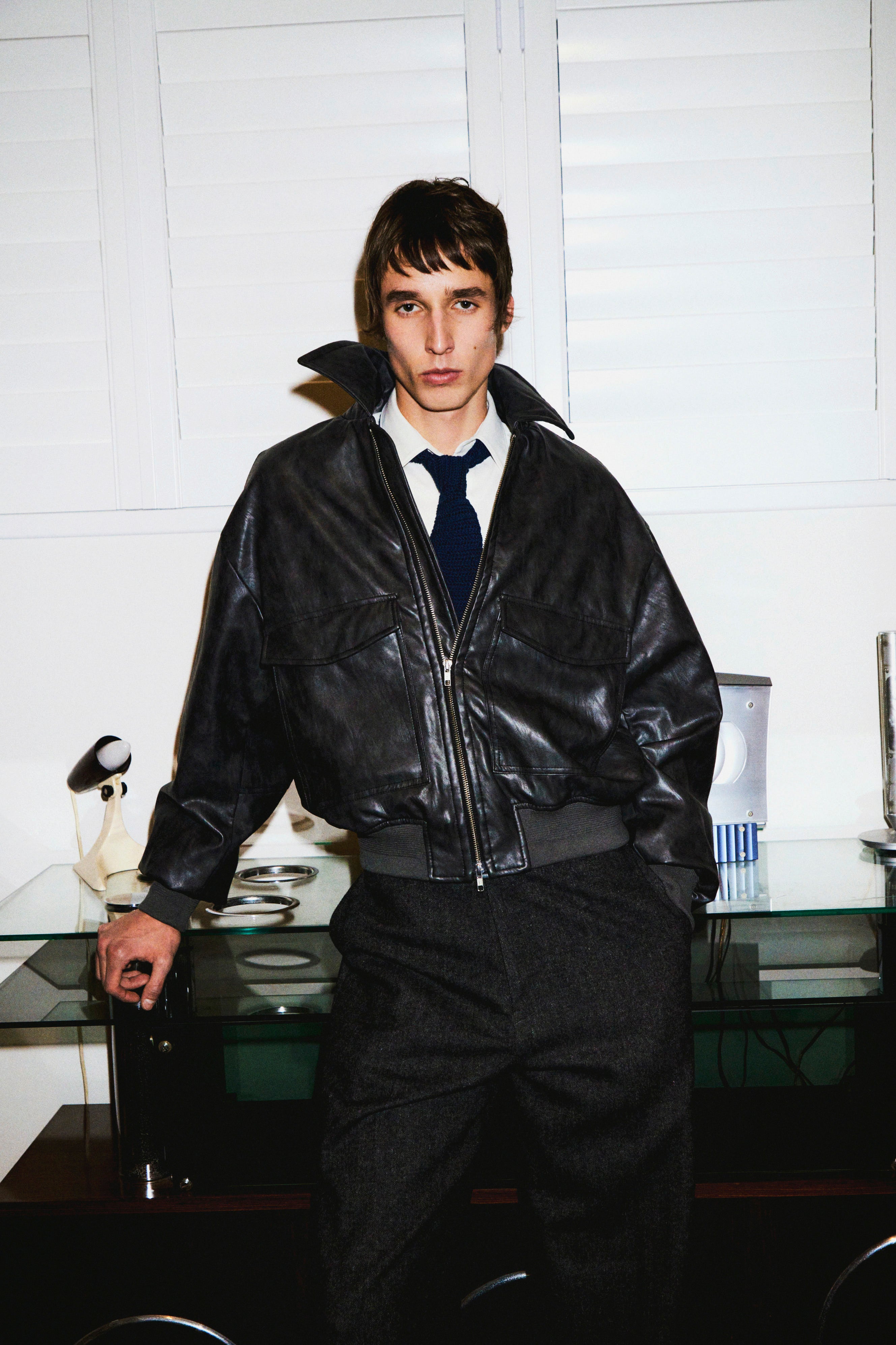 synthetic leather padded jacket – NKNIT