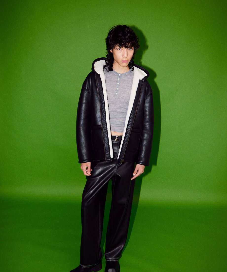 vegan mouton hooded zip jacket – NKNIT