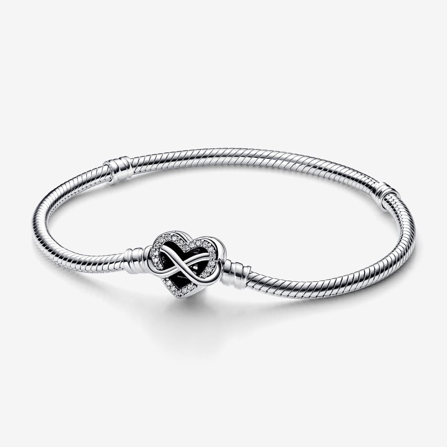 Pandora Moments Sparkling Infinity Heart Clasp Snake Chain