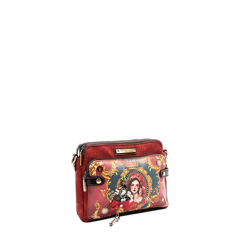The Queen Crossbody Embellished with Three compartments, Stones