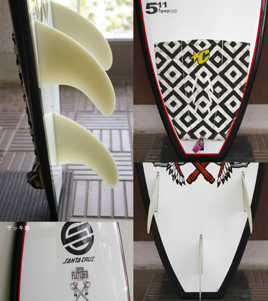Santa Cruz FLETCHER ブラックレール 中古ショートボード 5`11 (No