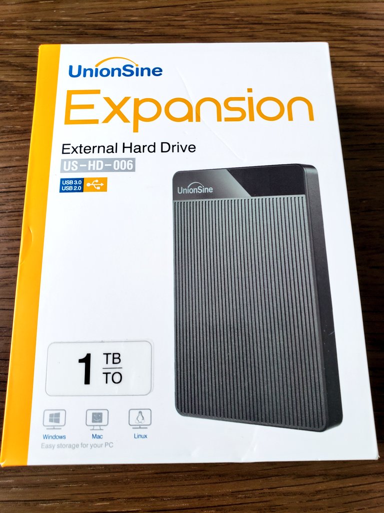 PCゲーム用に1TBで4,800円Amazon激安外付けHDD（UnionSine）を買って