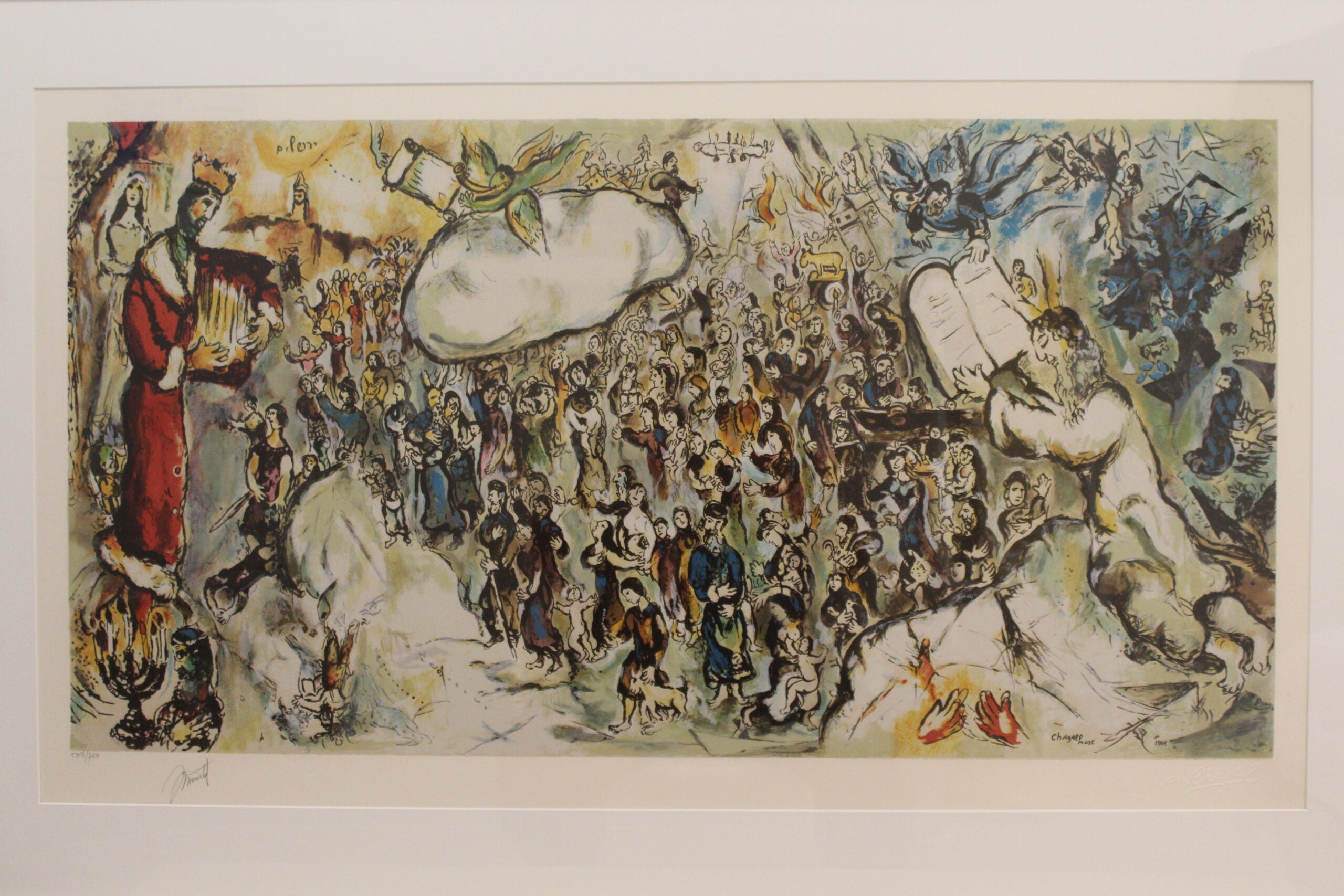 Marc Chagall Painting Biblical Scenes of Exodus - Authentic Marc