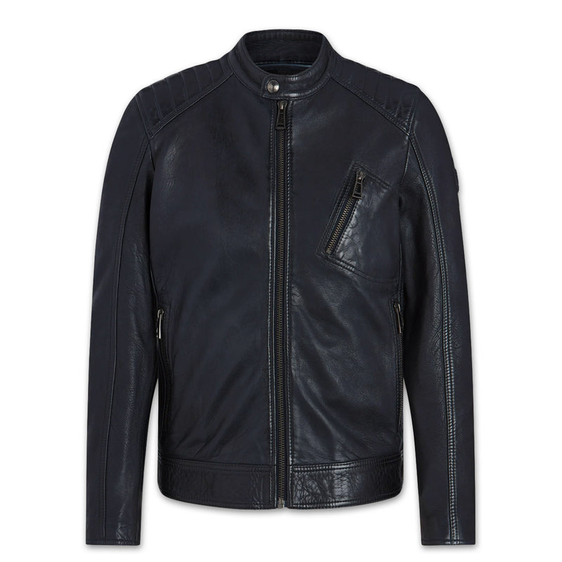 Belstaff - V Racer 2.0 Leather Jacket in Bright Navy | Nigel Clare