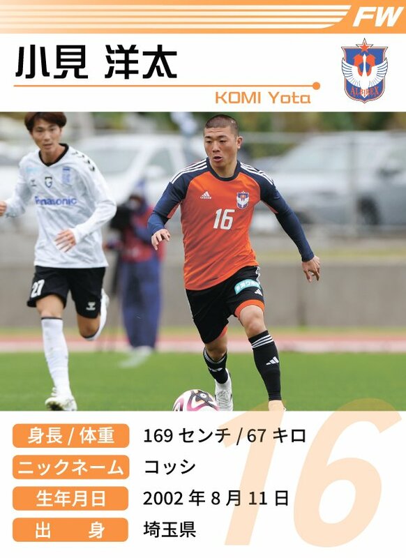 小見 洋太 | 選手名鑑(2024) | アルビレックス新潟 | 新潟日報