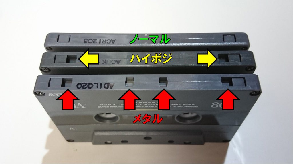 カセットテープのノーマル・ハイポジ・メタルって何？ | スーパー