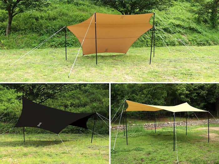 DODヘーキサタープの特徴！TC素材で張り方アレンジ自在 | ノマドキャンプ