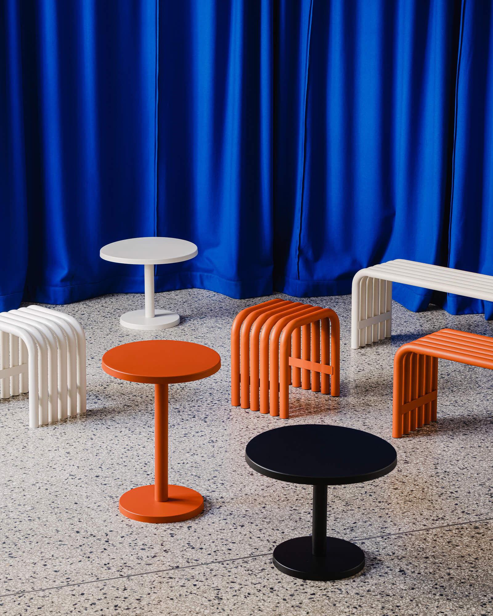 Nokk Stool - funky orange steel indoor & outdoor furniture