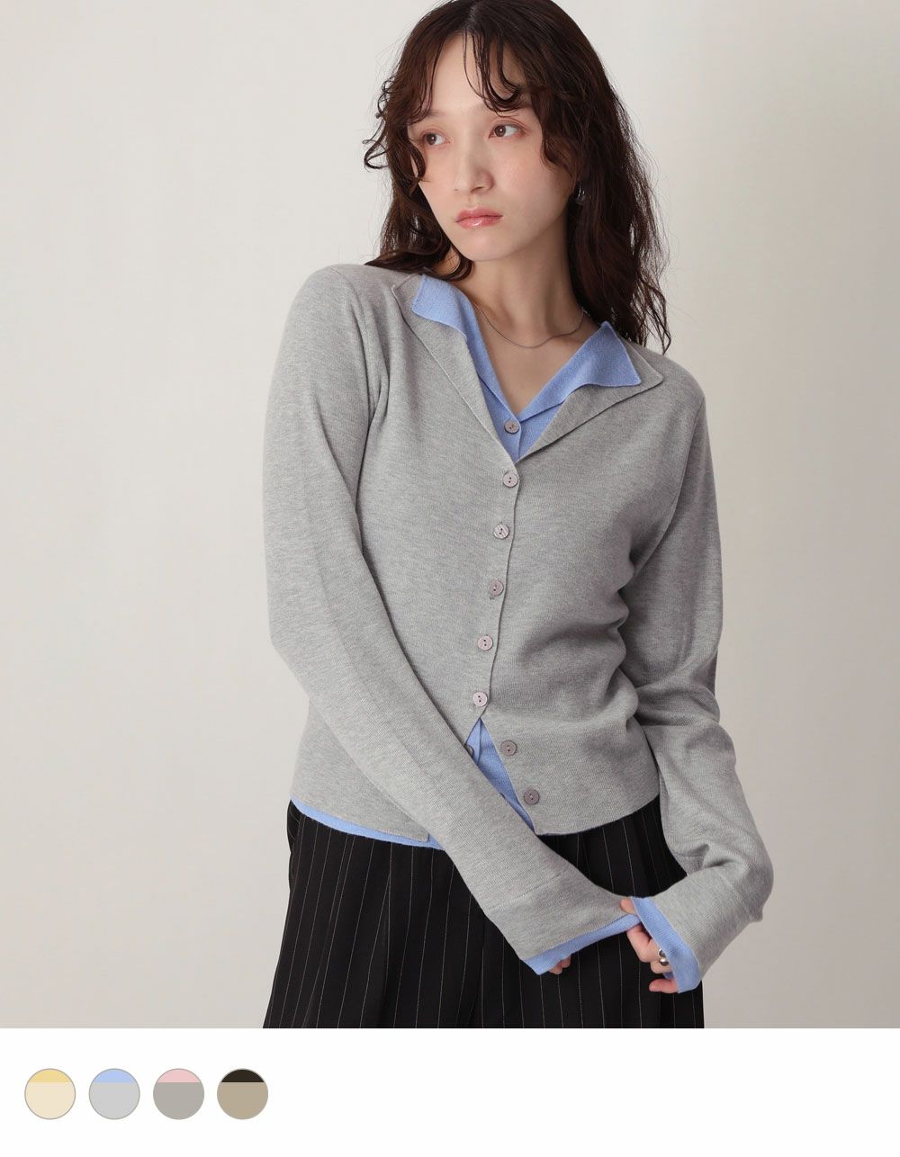 バイカラーレイヤードカーディガン | NOAHL(ノアル)公式通販