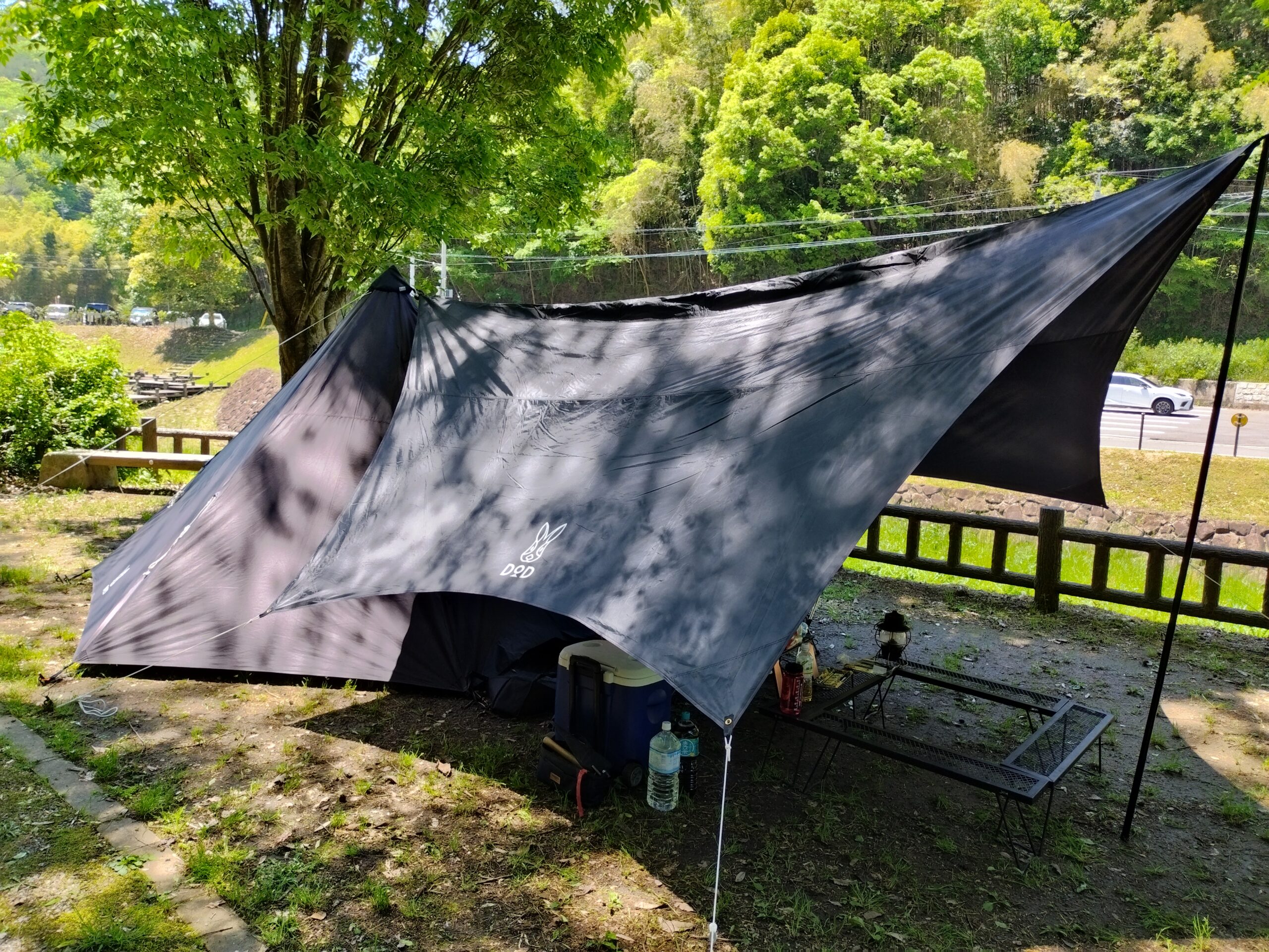 トンガリハットを使ってDOD「ワンポールテント」といつかのタープを