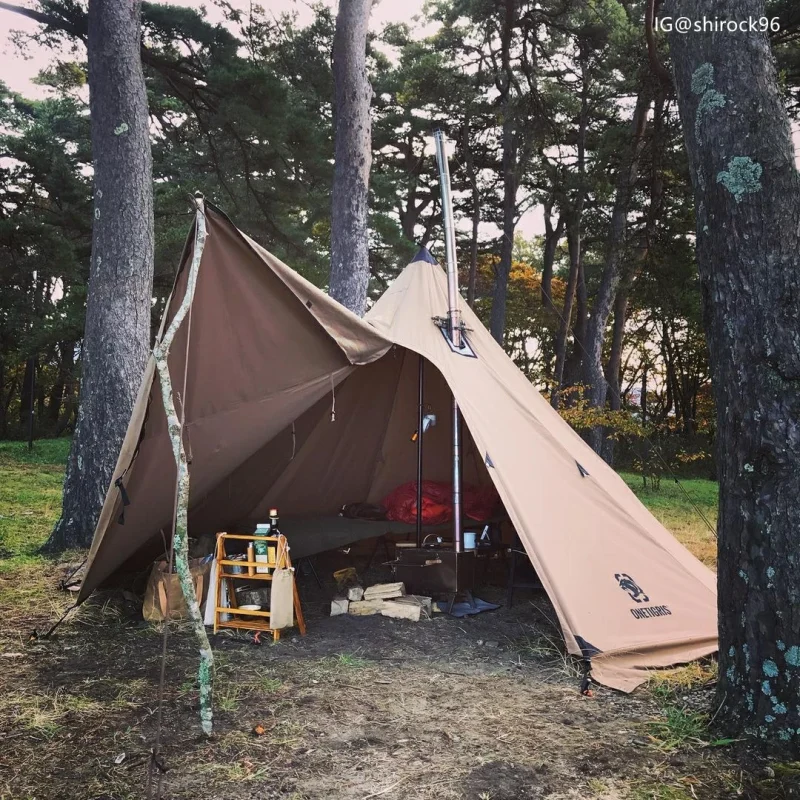 ワンティグリス「ポリコットンTC ワンポールテント」で薪ストデビュー