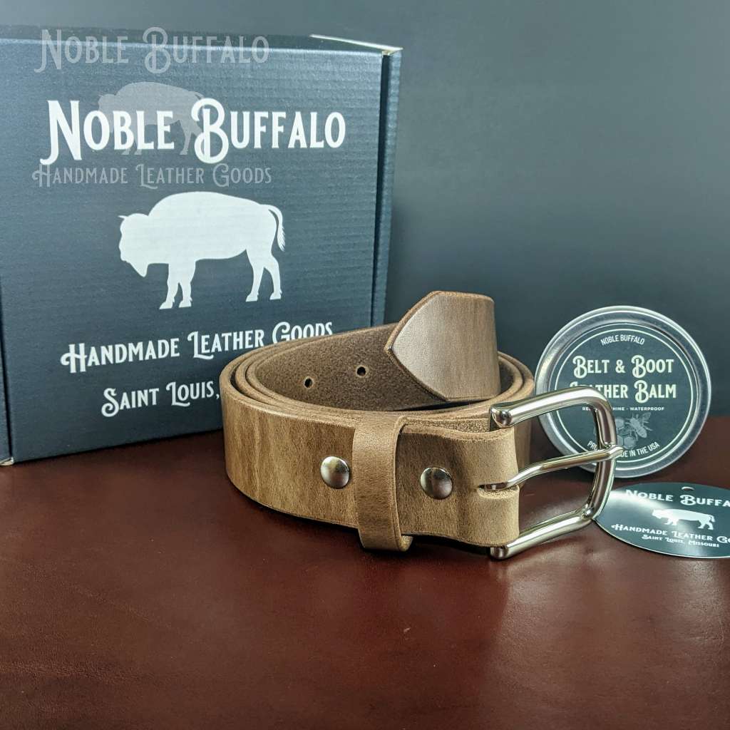 Natural Horween Chromexcel Soft Leather Belt - Noble Buffalo