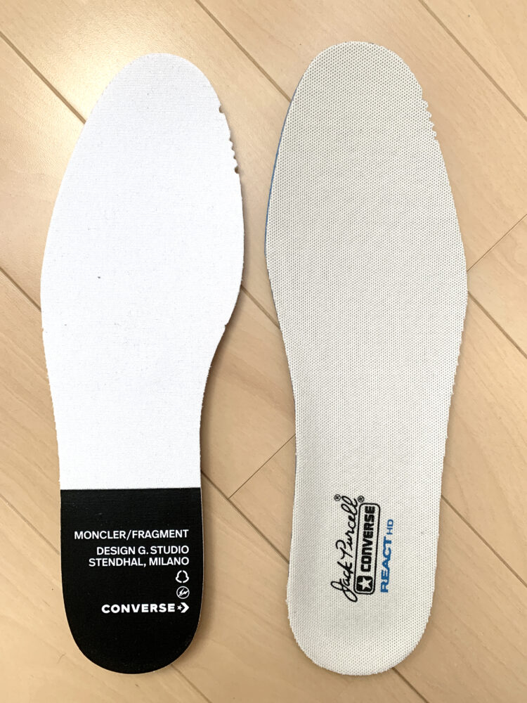 コンバースのリアクトHDカップインソールと通常のリアクトソールの違い