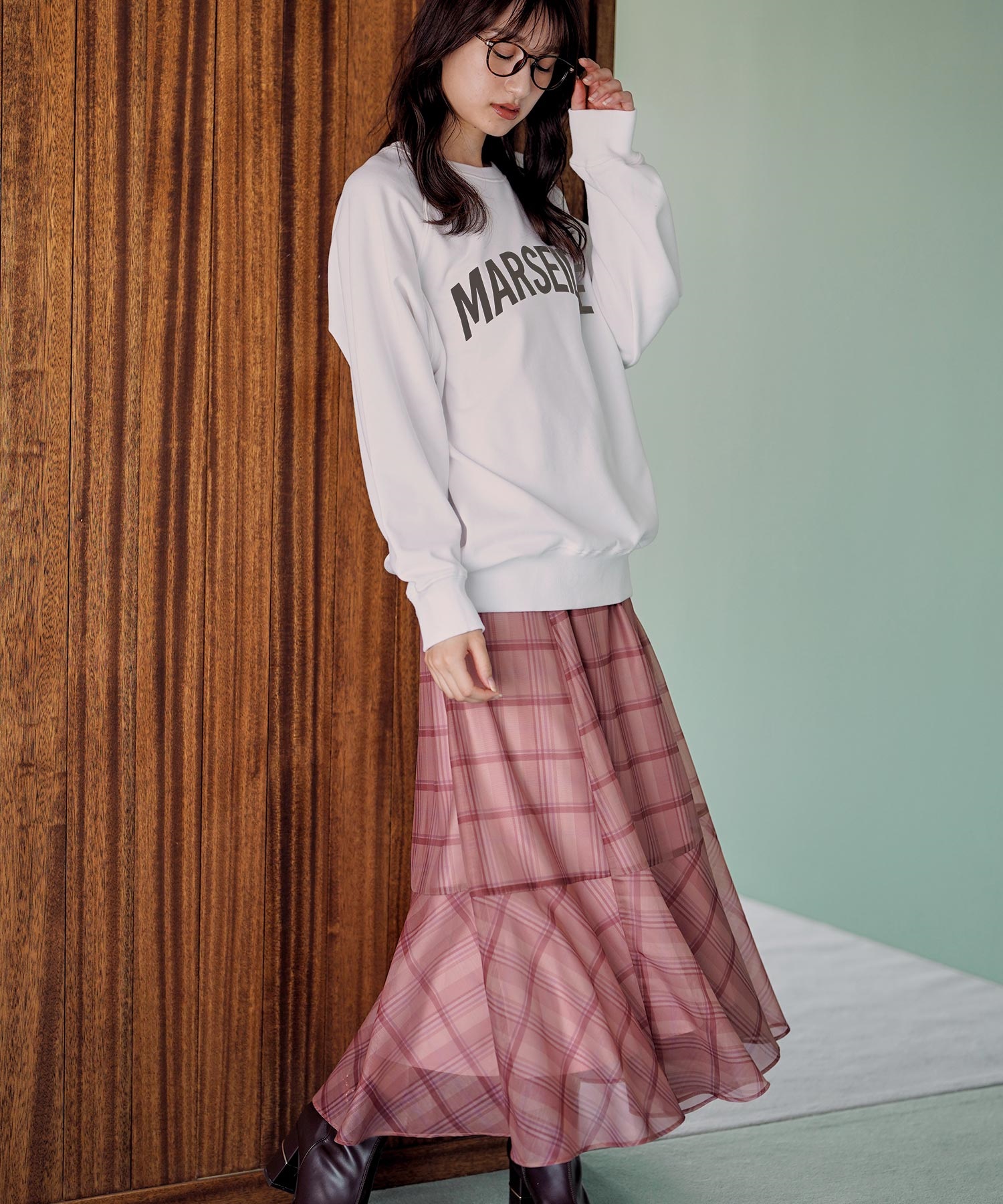 WEB限定】シアーチェックスカート | タイトスカート | NOELA OFFICIAL