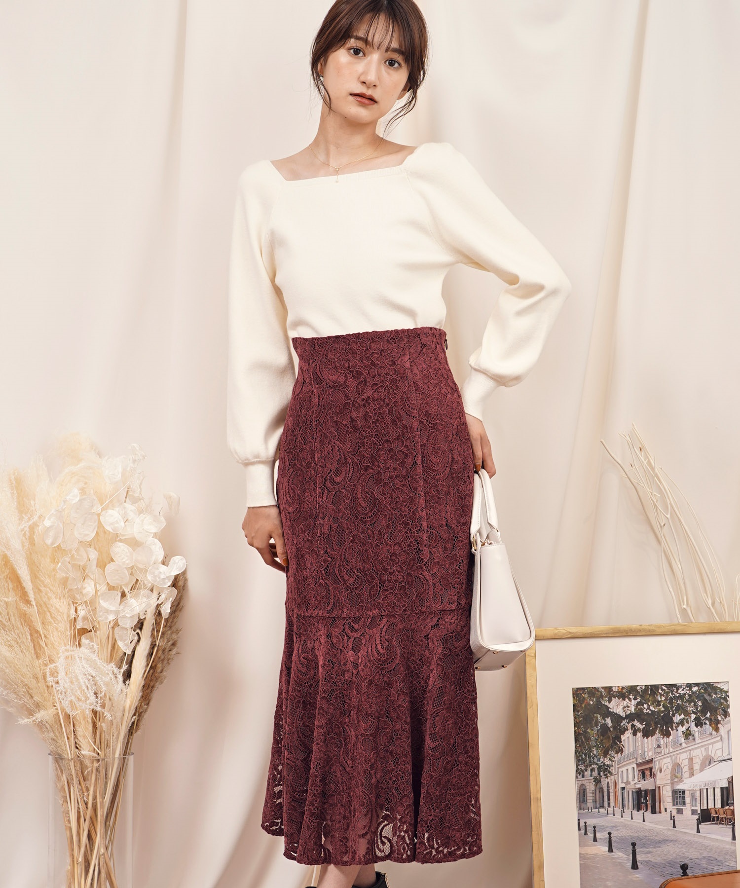 モールレースマーメイドスカート | タイトスカート | NOELA OFFICIAL