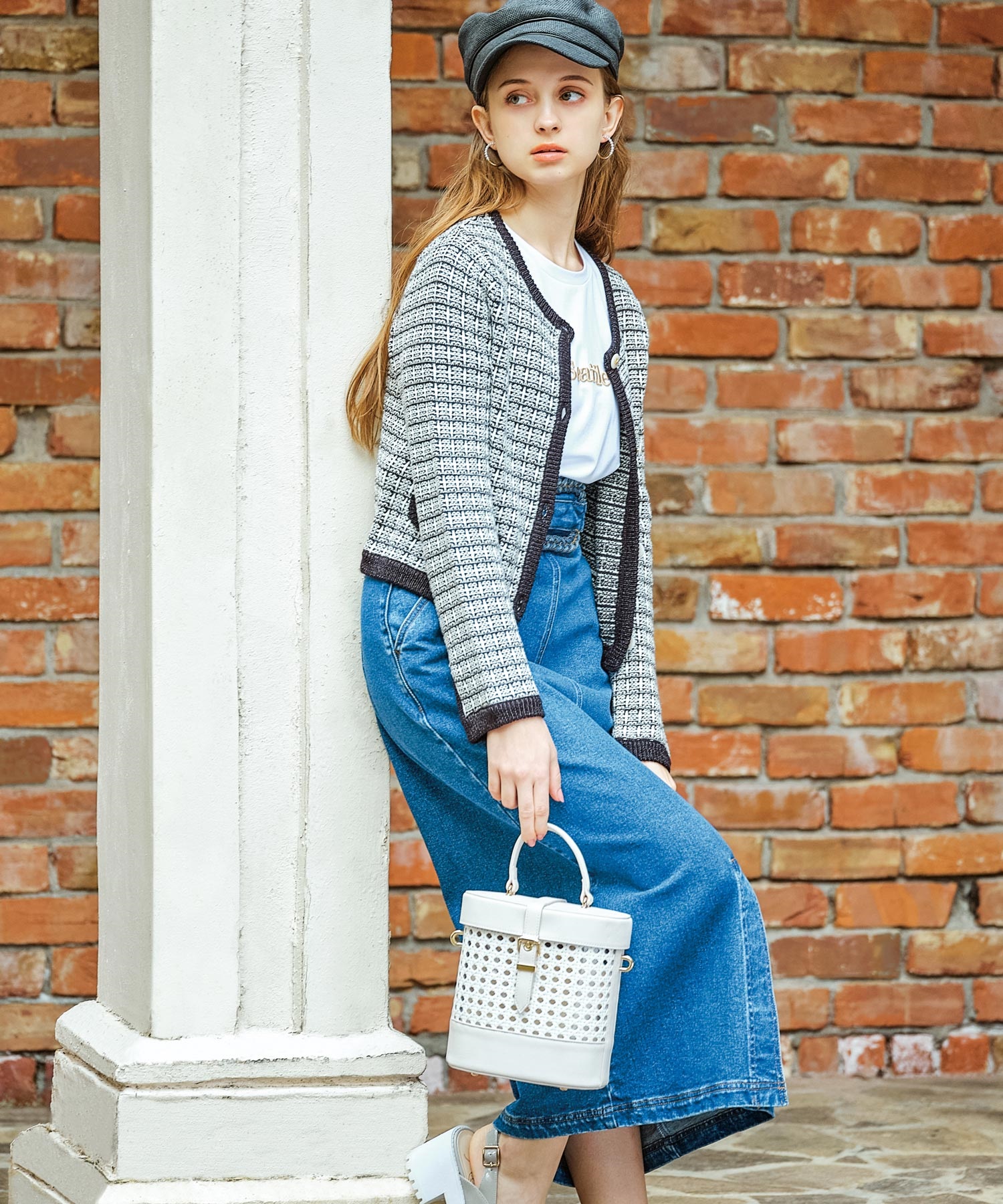 デザインベルトタイトデニムスカート | タイトスカート | NOELA