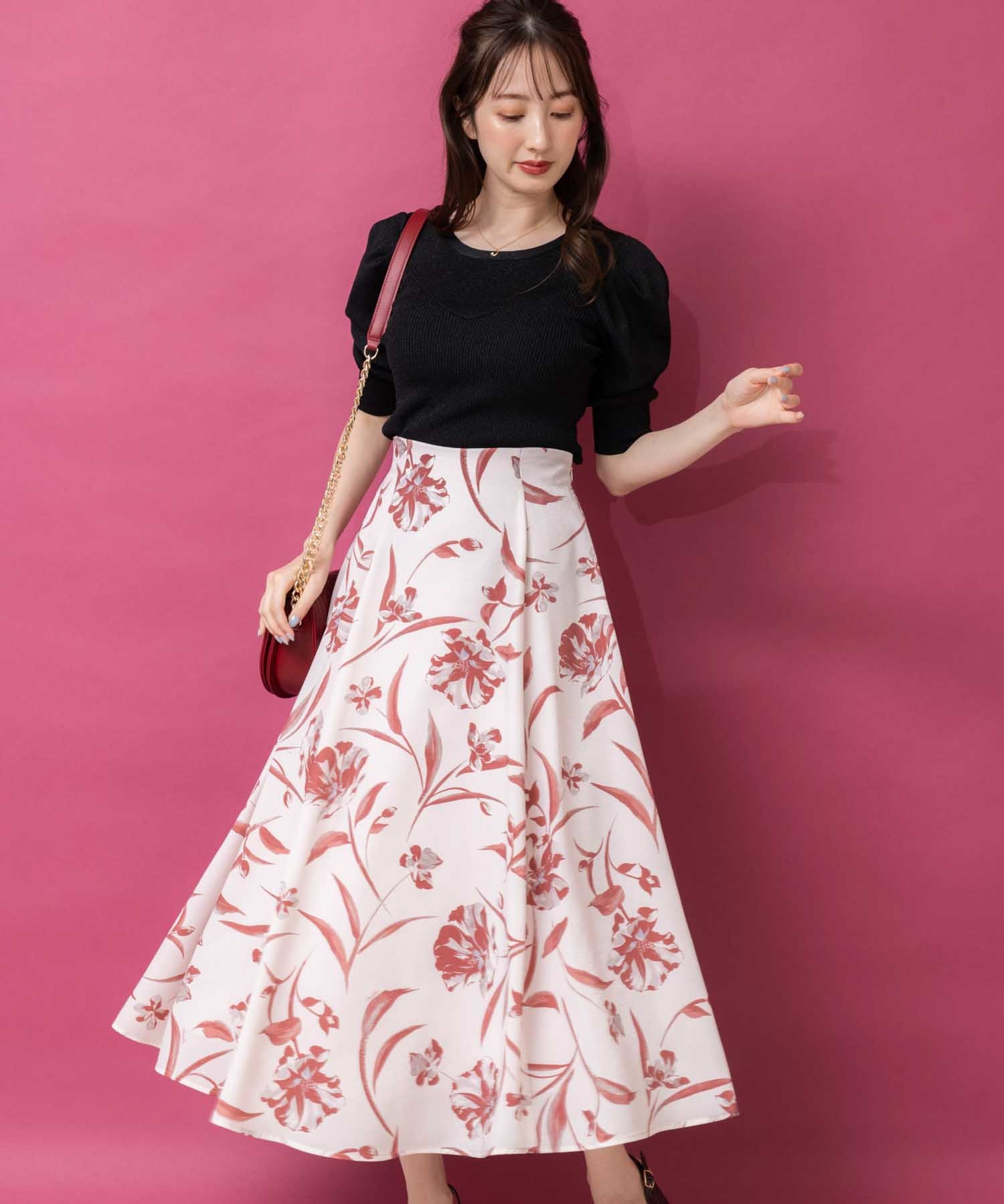 単色花柄スカート | フレアスカート | NOELA OFFICIAL WEB STORE