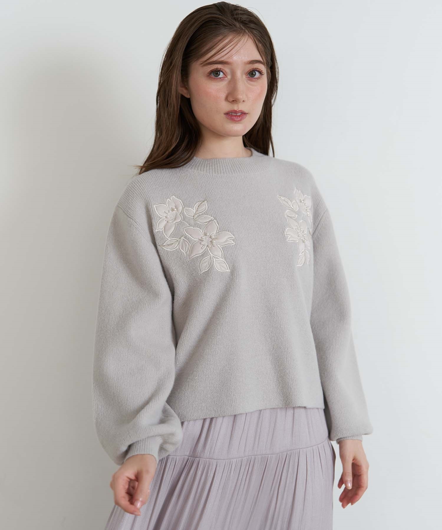 サテンフラワーニット | ニット | NOELA OFFICIAL WEB STORE