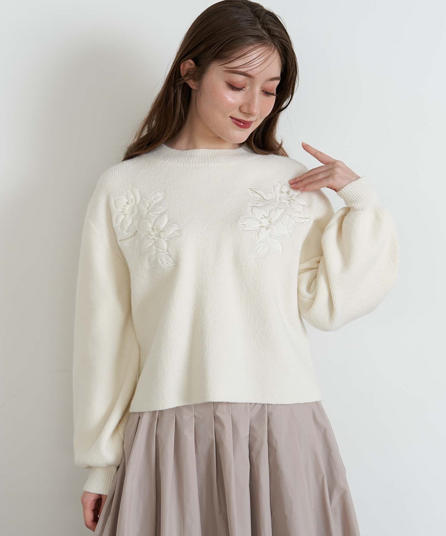 サテンフラワーニット | ニット | NOELA OFFICIAL WEB STORE