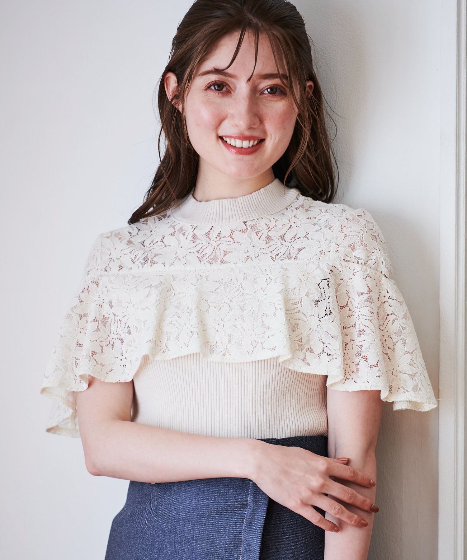 ハイネックフリルレースニット | ニット | NOELA OFFICIAL WEB STORE