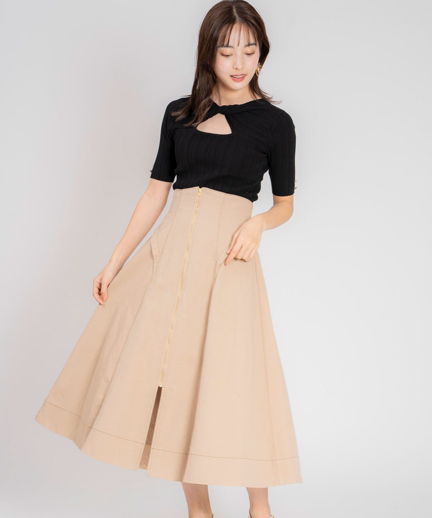 ジップデザインスカート | フレアスカート | NOELA OFFICIAL WEB STORE