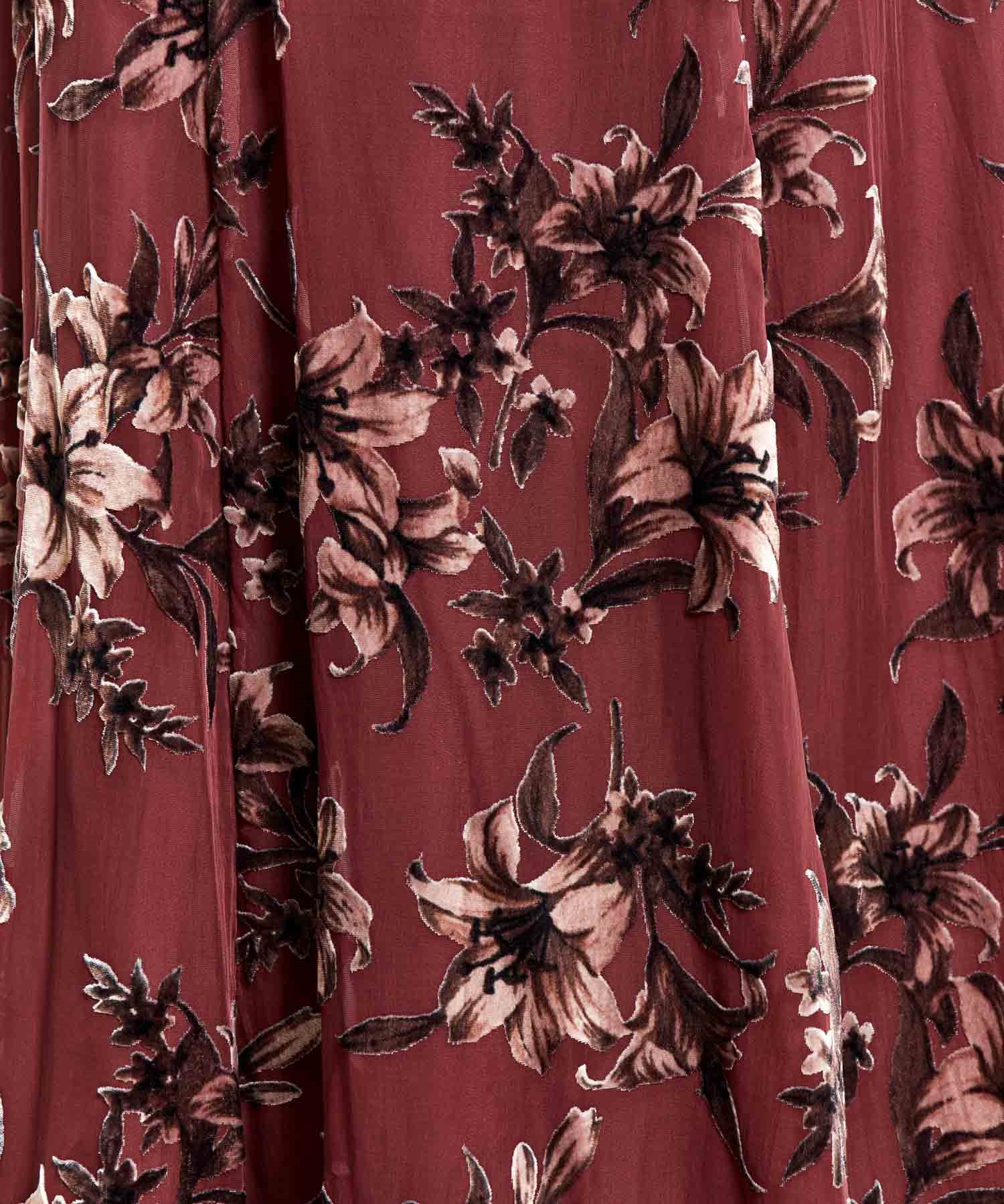 SSサイズあり】ベロアプリント花柄スカート | フレアスカート | NOELA