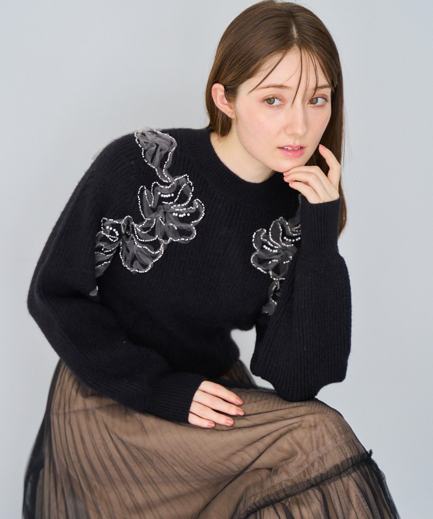 ビジュー刺繍ニット | ニット | NOELA OFFICIAL WEB STORE